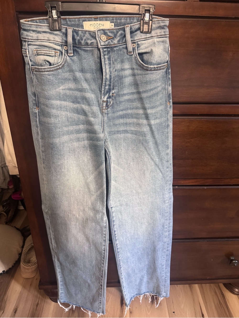 Hidden Denim Light Blue Straight-Leg Jeans